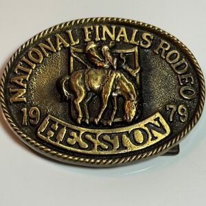1979 National Finals Rodeo Belt Buckle Hesston Collectors Edition Vintage Cowboy